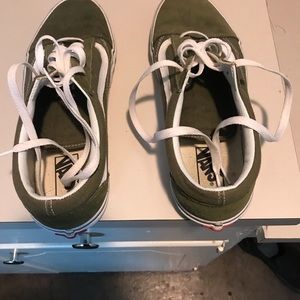 Like new olive green vans. Size 11. $45
